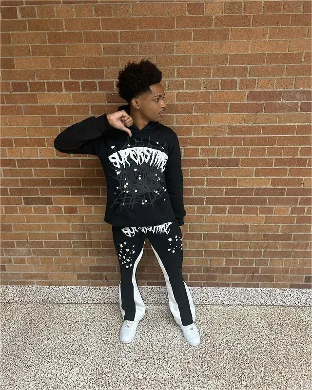 Spider webbed hoodie and pants
