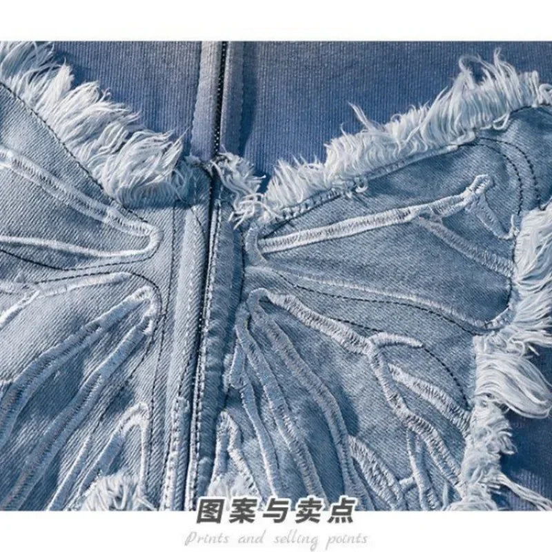 Butterfly distressed hoodie