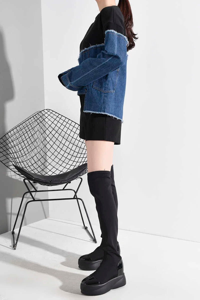 Denim style long sleeve