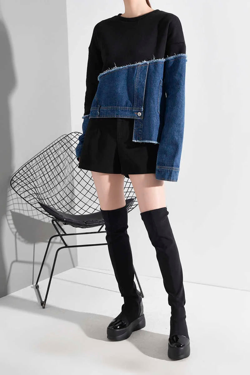 Denim style long sleeve