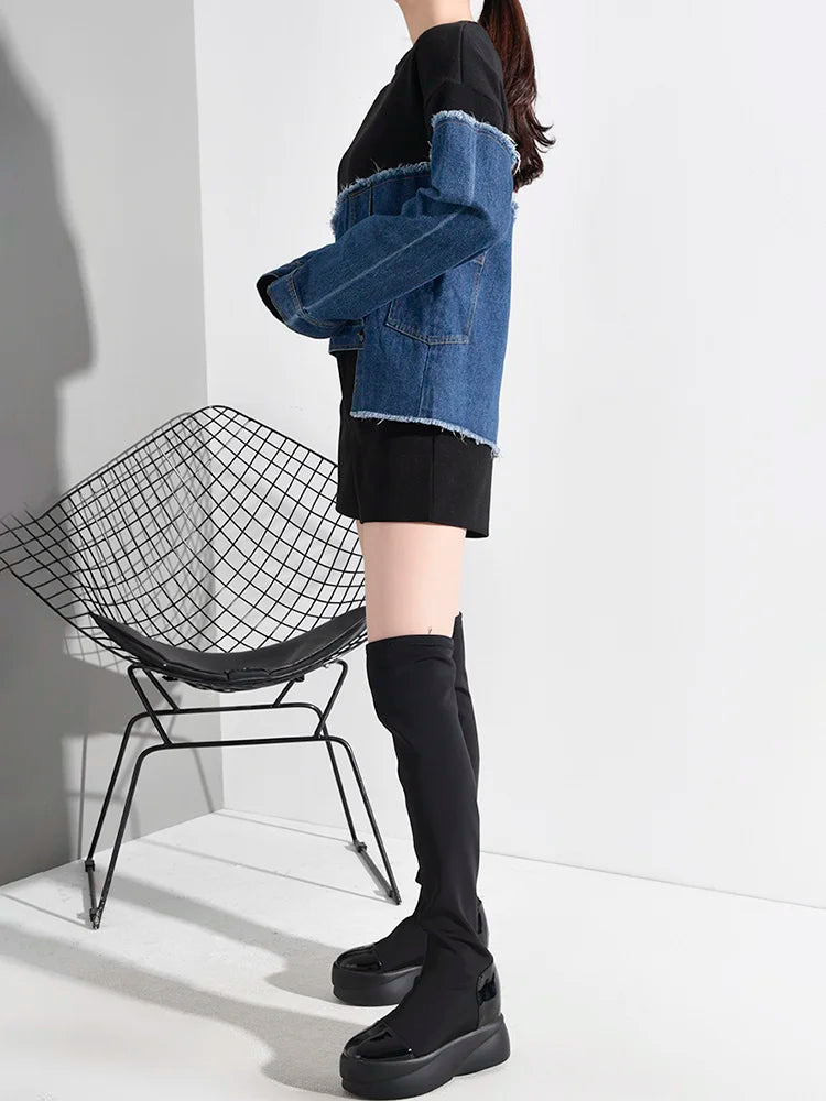 Denim style long sleeve