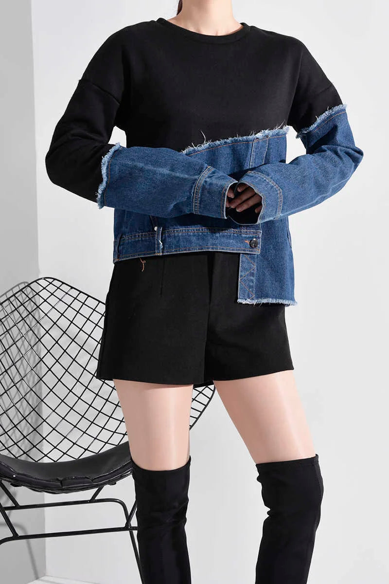 Denim style long sleeve