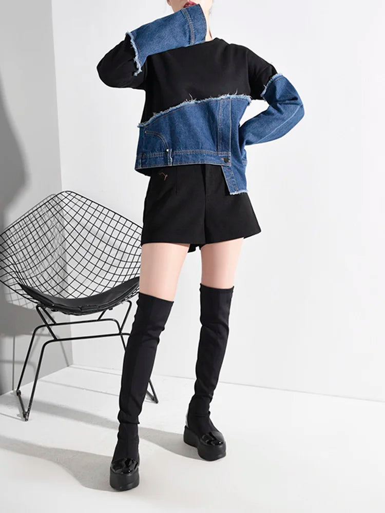 Denim style long sleeve