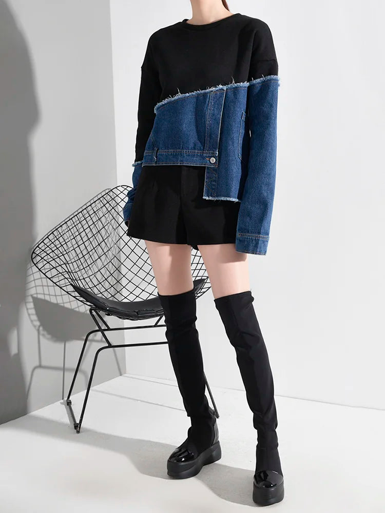Denim style long sleeve