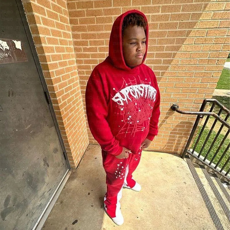 Spider webbed hoodie and pants